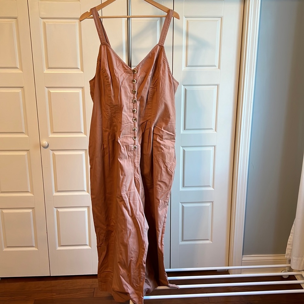 Wide leg button up jumpsuit
